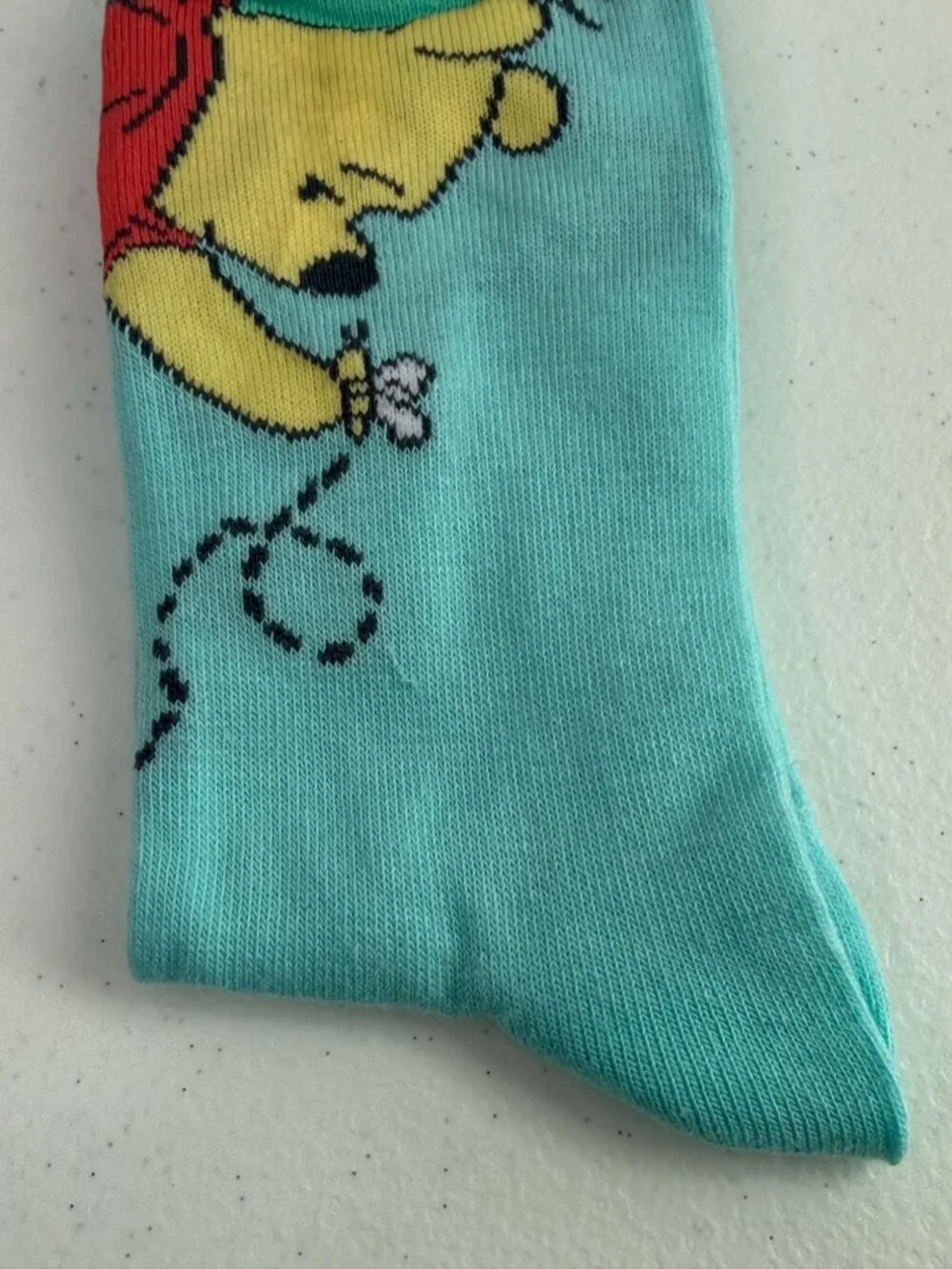 Disney Winnie the Pooh Mens Crew Socks Blue Character Shoe Size 6.5-12 New